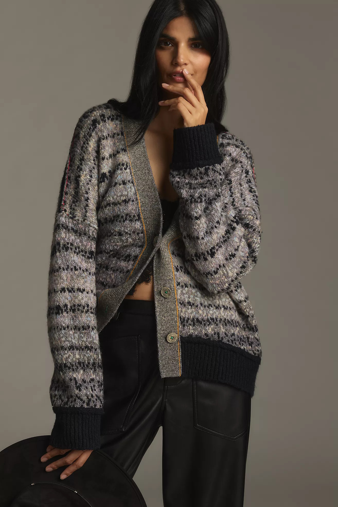 Pilcro Mash-Up V-Neck Cardigan Sweater | Anthropologie (US)