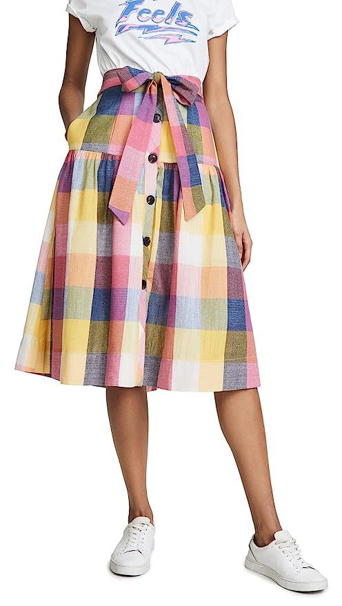 English Factory Women's Gingham Midi Skirt with Tie | Amazon (US)