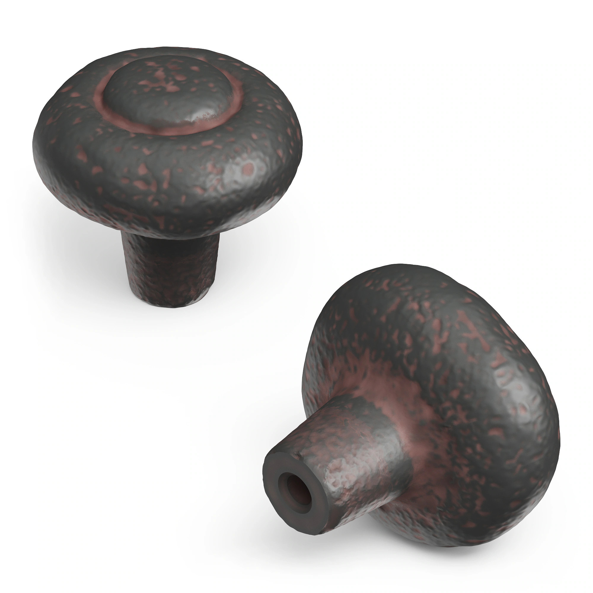 Hickory Hardware Refined Rustic 1-1/4-in Rustic Iron Mushroom Craftsman Cabinet Knob one_size in Brown | P3002-RI | Lowe's