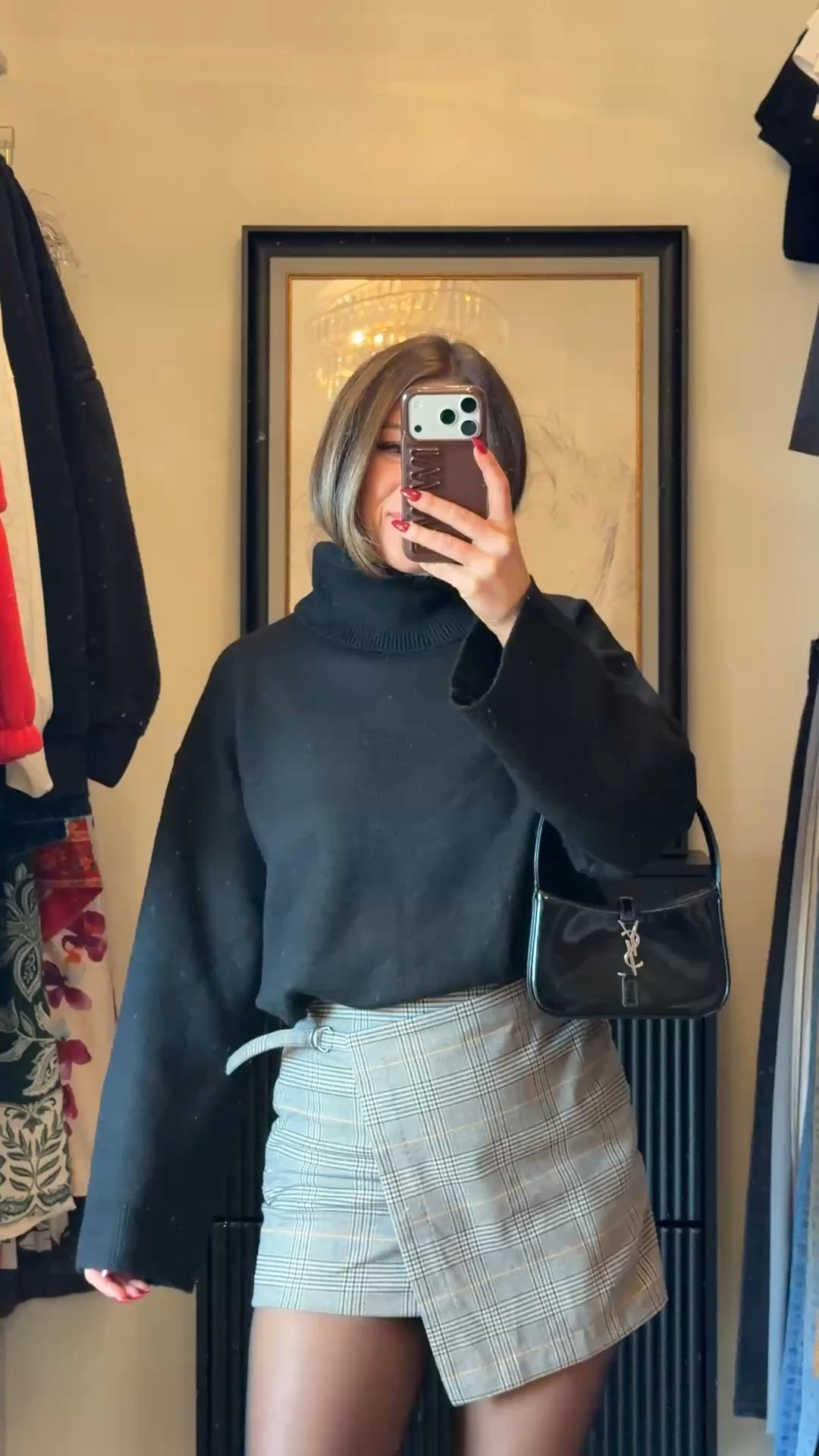 old navy mini wrap skirt for $28 with online discount styled with black oversized knit turtleneck sweater, sheer black tights, and black leather knee-high boots 🫶🏻

Sizing: i'm 5'4" and typically wear a small/2
xs petite skirt 


vici: emerson40
Revolve code: tulip

Fall transitional, Fall event, Workwear, wrap skirt, Chunky sweater, Mesh top, oversized sweatshirt, faux fur jacket, black boots, suede boots, leather boots, brown boots