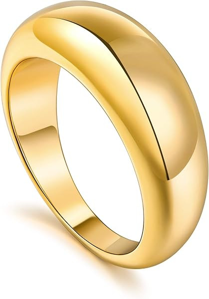 14K Gold Plated Chunky Dome Ring for Women | Amazon (US)