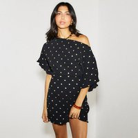 Black Plisse Mini Tilly Dress | Never Fully Dressed (UK & IE)