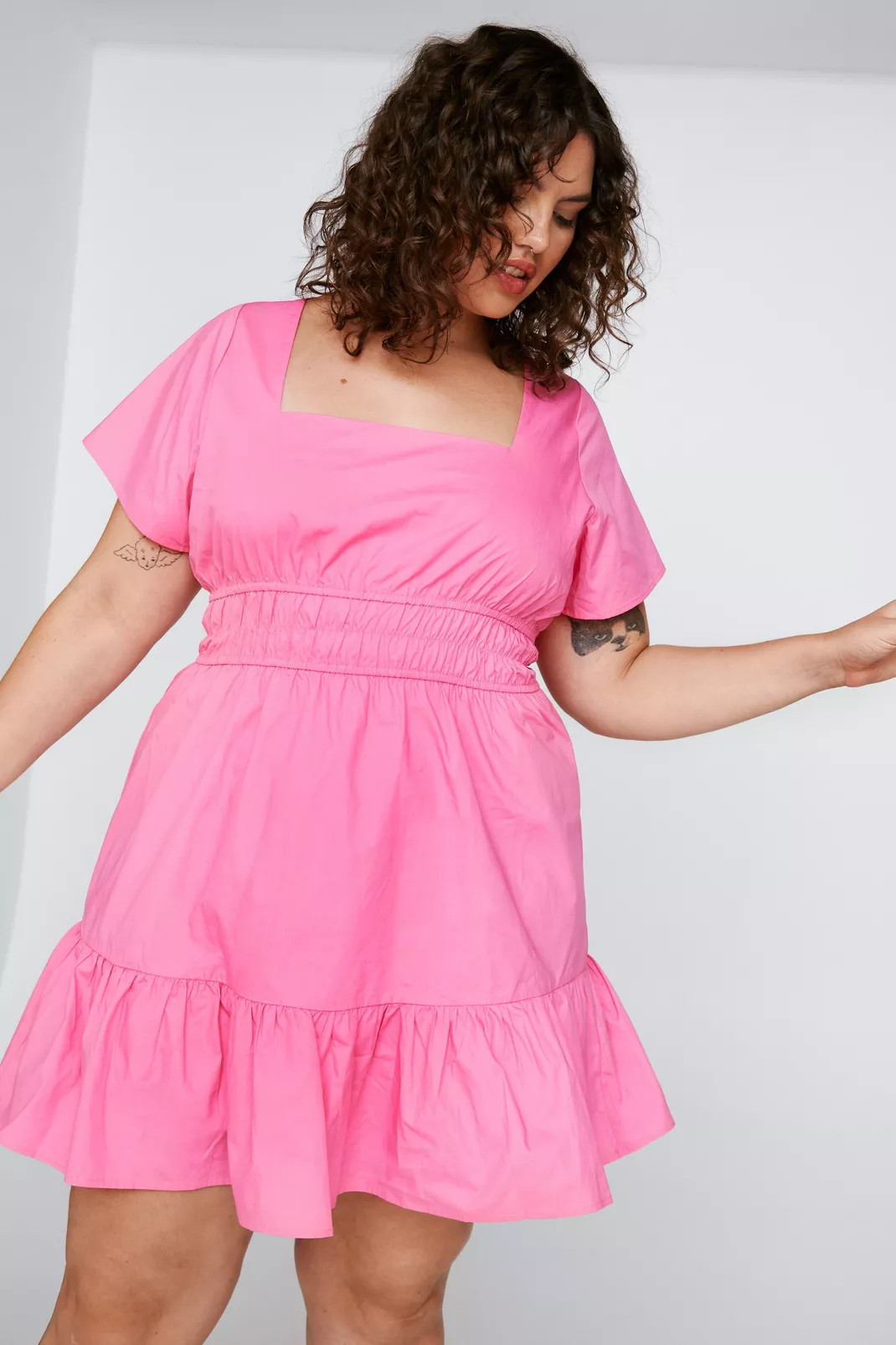 Plus Size Frill Hem Mini Dress | Nasty Gal (US)
