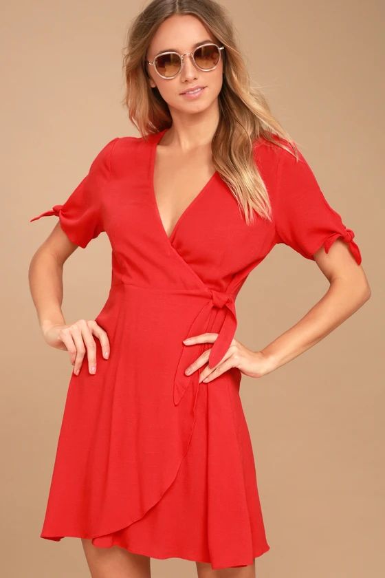 My Philosophy Red Wrap Dress | Lulus (US)