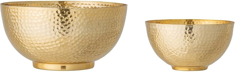 Bloomingville Gold Hammered Metal (Set of 2) Bowl | Amazon (US)