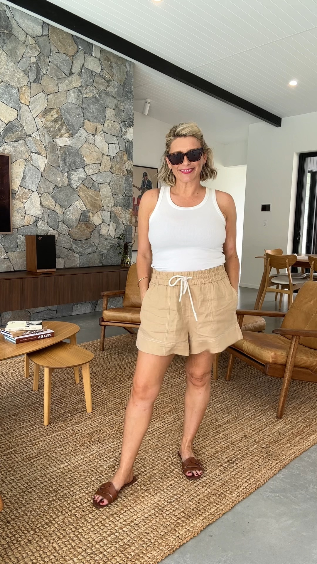 Back in my neutrals era with this white tank, light tan beige shorts and tortoiseshell sunnies  

Shorts size 12. 


#LTKspring #LTKaustralia