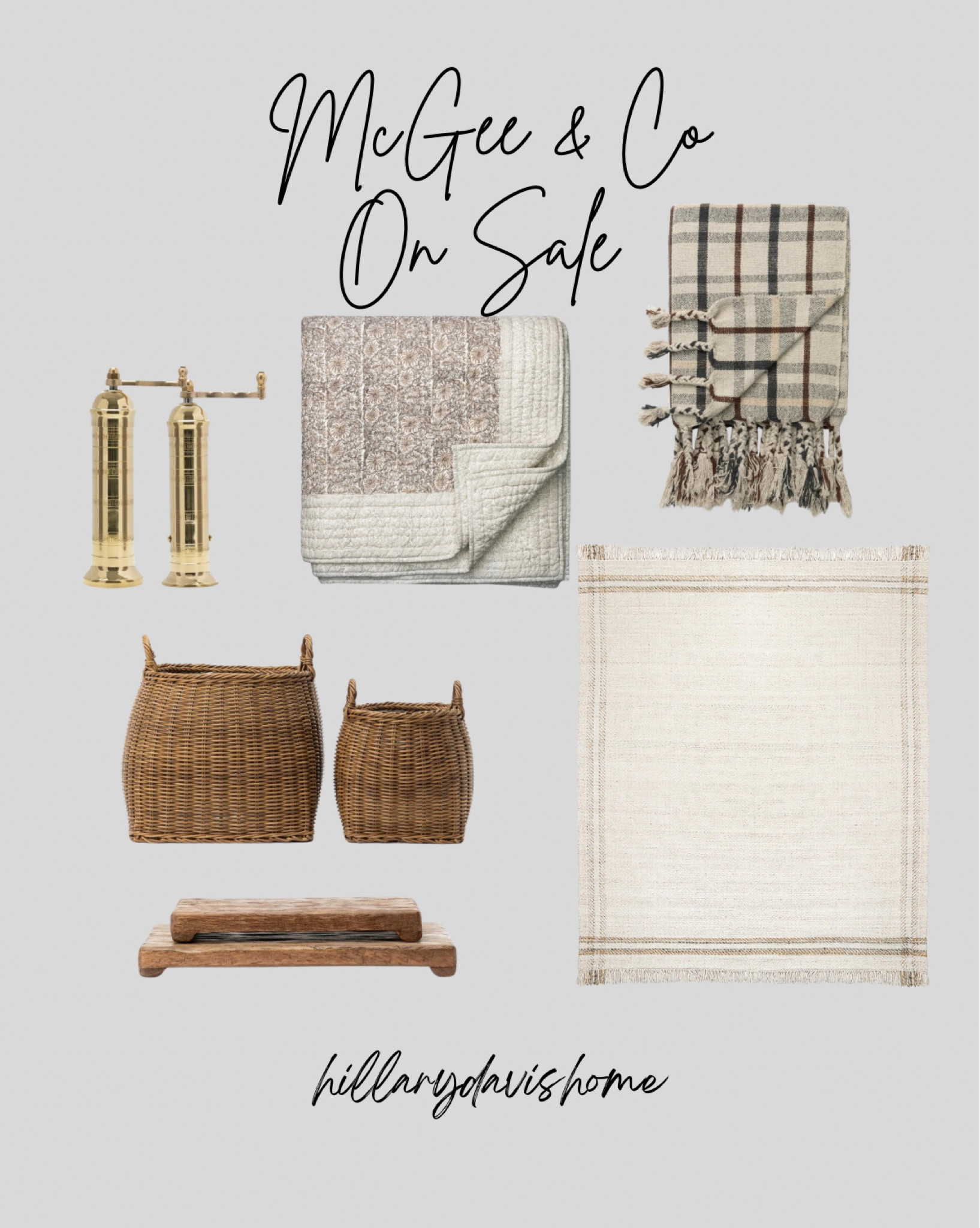 More pieces from the McGee and co sale I’m loving! The salt and pepper mills would be pretty styled on one of the wood pedestals! The floral quilt for fall is so pretty. I have the plaid throw and use it styled in a basket for my console for fall! The basket planters are so beautiful! I use the large one for a faux olive tree and the small one I put some faux mums in for fall. The rug would be perfect used alone or as a layering rug! 

McGee & Co finds | McGee & co sale | fall finds | salt and pepper mills | fall quilt | layering rug | plaid throw | wood pedestal | kitchen decor 

#LTKHome #LTKSeasonal