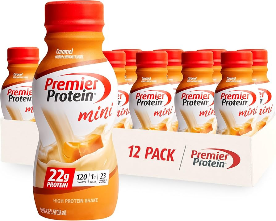 Premier Protein Shake MINIs, Caramel, 22g Protein, 120 Calories, No Added Sugar, 8.75 fl oz, 12 P... | Amazon (US)
