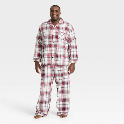 Men's Holiday Plaid Tartan Flannel Pajama Set - Wondershop™ White | Target