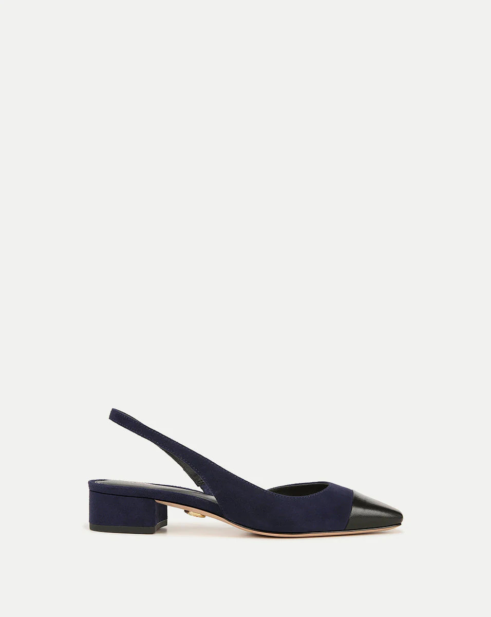 Cecile Cap-Toe Suede Slingback | Veronica Beard
