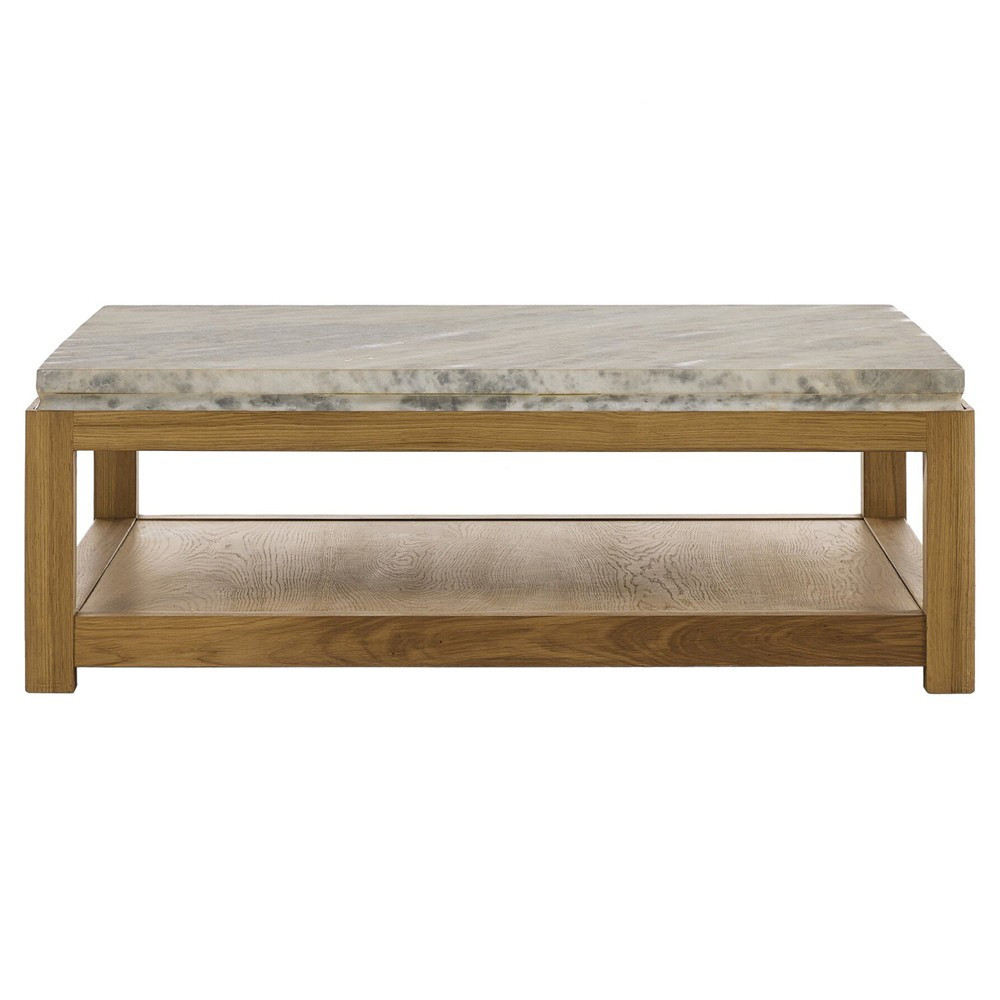 Roberta Sandblasted White Marble Coffee Table | Kathy Kuo Home