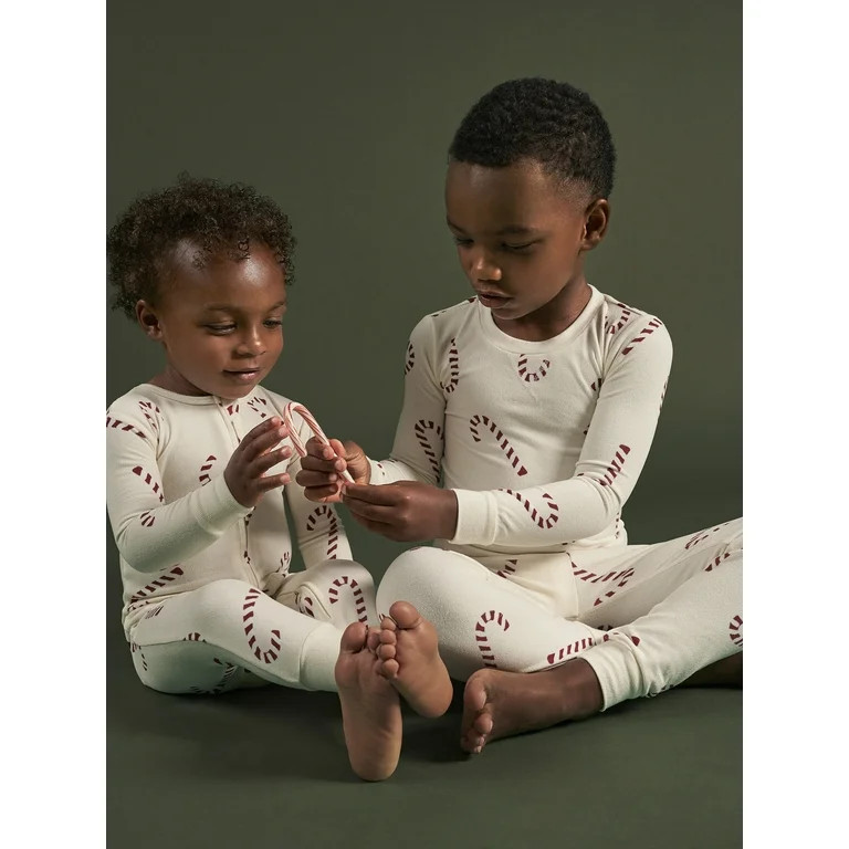 Modern Moments by Gerber Neutral Super Soft Hacci One-Piece Christmas Pajamas, 0/3 Months - 5T | Walmart (US)