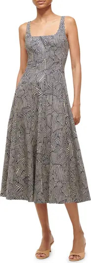 Wells Abstract Print Stretch Cotton Dress | Nordstrom