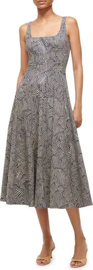 Wells Abstract Print Stretch Cotton Dress | Nordstrom