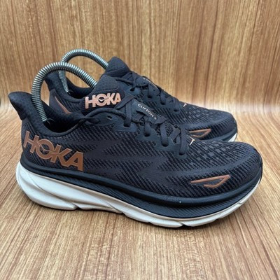 Hoka Clifton 9 Running Shoes Women's 7 B Black Rose Gold 1127896 BCPPR Sneakers | eBay US