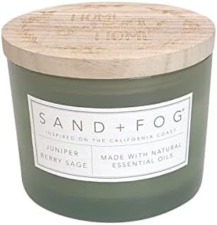 Sand + Fog Scented Candle - Juniper Berry Sage – Additional Scents and Sizes – 100% Cotton Le... | Amazon (US)