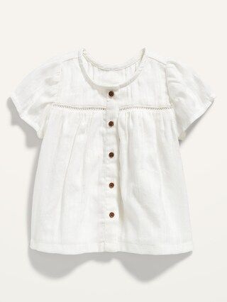 Short-Sleeve Button-Front Dobby Top for Baby | Old Navy (US)