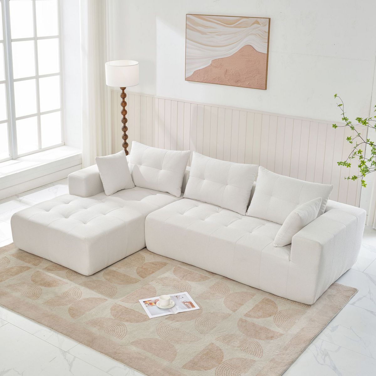 110*69" Modular Sectional Sofa Set, L-Shape Upholstered Sleeper Sofa for Living Room, Bedroom - M... | Target
