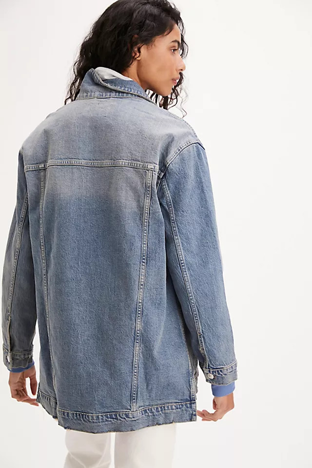 Destroyed Long & Lean Trucker Jacket | Free People (Global - UK&FR Excluded)