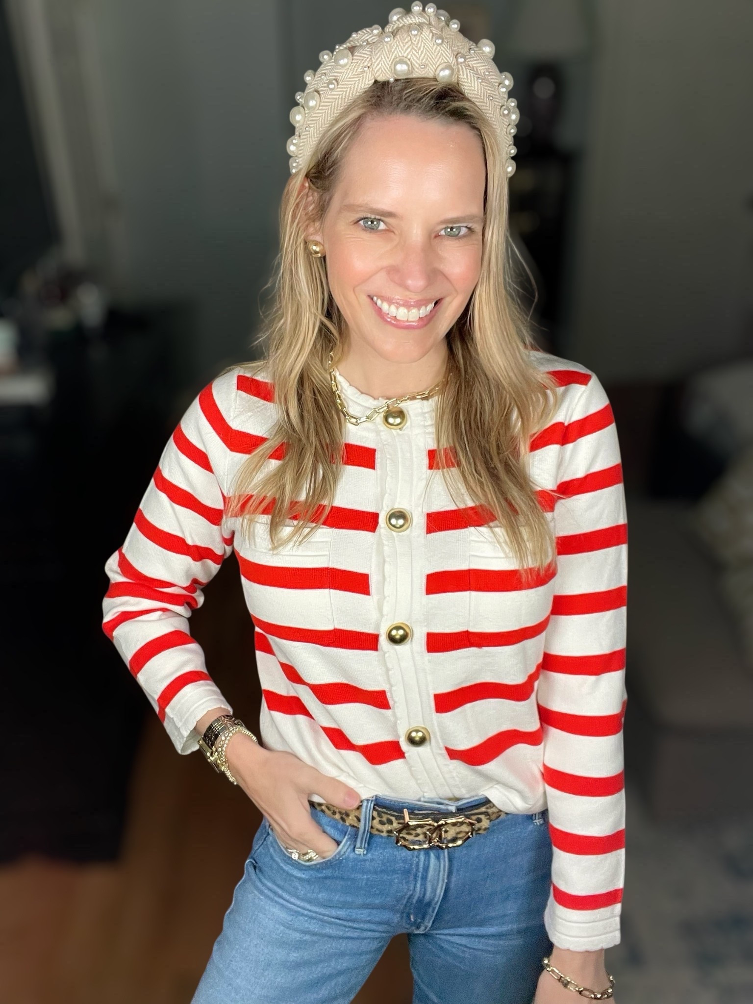 🎉 Use code PREPPYREBEL for 10% off my Melinda Maria jewelry! ✨

Classic coastal meets French-girl chic in this under-$12 Walmart find! 🧡 This Free Assembly striped cardigan in Bright Tomato Stripe is giving serious designer vibes with its gold buttons and timeless bateau stripe—perfect for layering or wearing as a standalone top. I’m wearing a size S for a slightly relaxed fit. Paired it with my go-to Mother Denim jeans in size 25P, leopard heels for a playful twist, and a vintage DAR silk scarf—I’ve linked a similar bold option to recreate the look. 👖🧣

Topped it all off with statement Melinda Maria jewelry (don’t forget code PREPPYREBEL 💎), a pearl headband, and tortoiseshell sunglasses. A polished, patriotic-inspired outfit for brunch, sightseeing, or museum strolls 🇺🇸🐚

👜 My structured crossbody is genuine leather and under $50 too!


#LTKFindsUnder100 #LTKFindsUnder50 #LTKPetite #LTKFindsUnder50 #LTKOver40 #LTKPetite #LTKPetite #LTKOver40 #LTKWorkwear