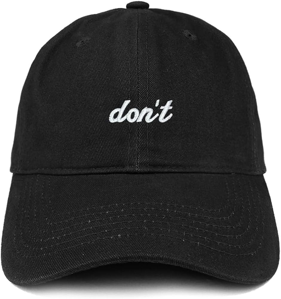 Trendy Apparel Shop Don't Embroidered Brushed Cotton Adjustable Cap Dad Hat | Amazon (US)