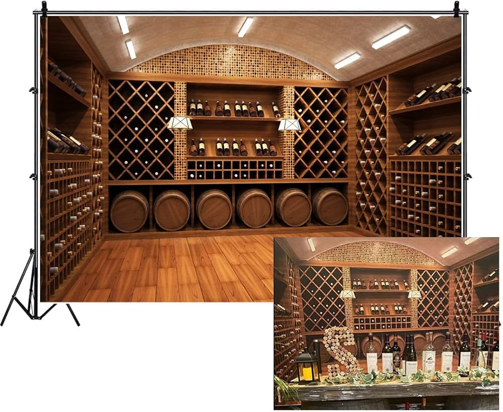 Laeacco French Wine Cellar Backdorps 10x6.5ft Vinyl Photography Background Wooden Board Storage C... | Amazon (US)