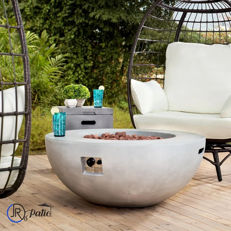 Jr's Patio Propane Outdoor Patio Furniture Concrete Bowl Fire Pit 50,000BTU - Walmart.com | Walmart (US)
