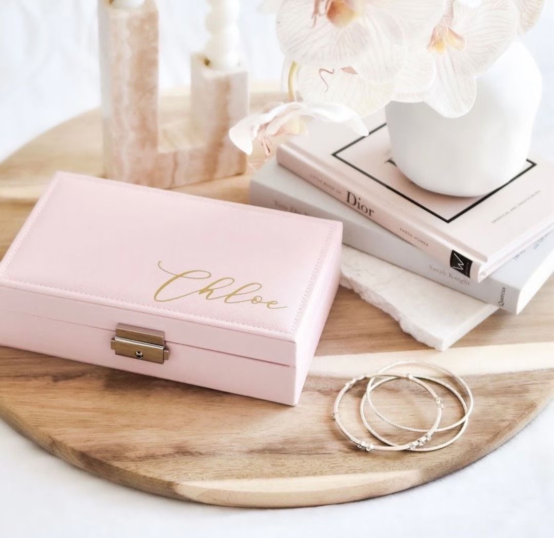 Personalized Jewellery Box Pink Girls Jewelry Box - Etsy | Etsy (US)