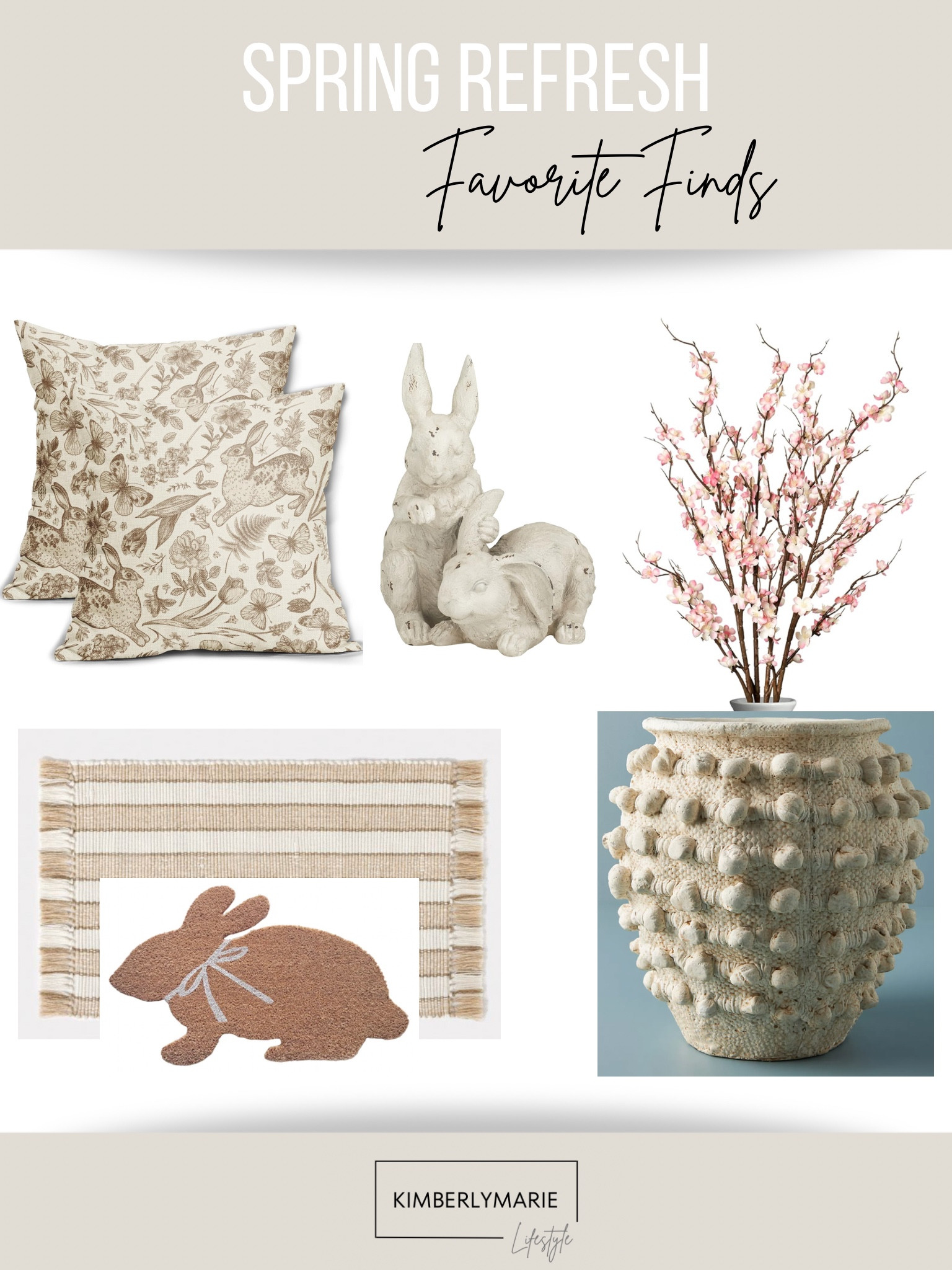 Spring home refresh favorite Easter finds

Neutral Easter pillows
Bunny rug
Spring florals
Resin bunnies
Vase
Anthropology 
Amazon
Target
At home rug

#LTKSpringSale #LTKhome #LTKSeasonal