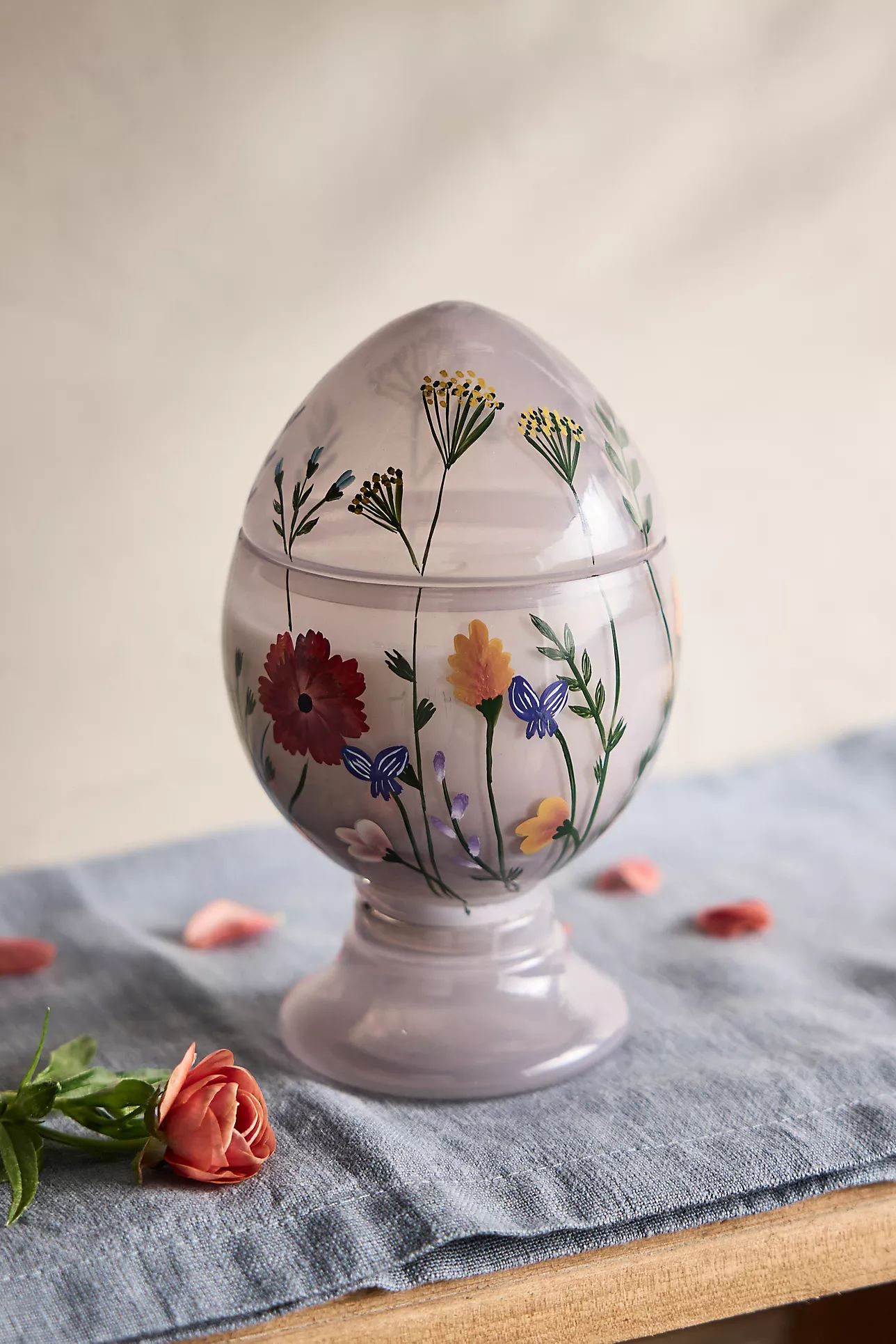 Hand-Painted Glass Egg Candle | Anthropologie (US)
