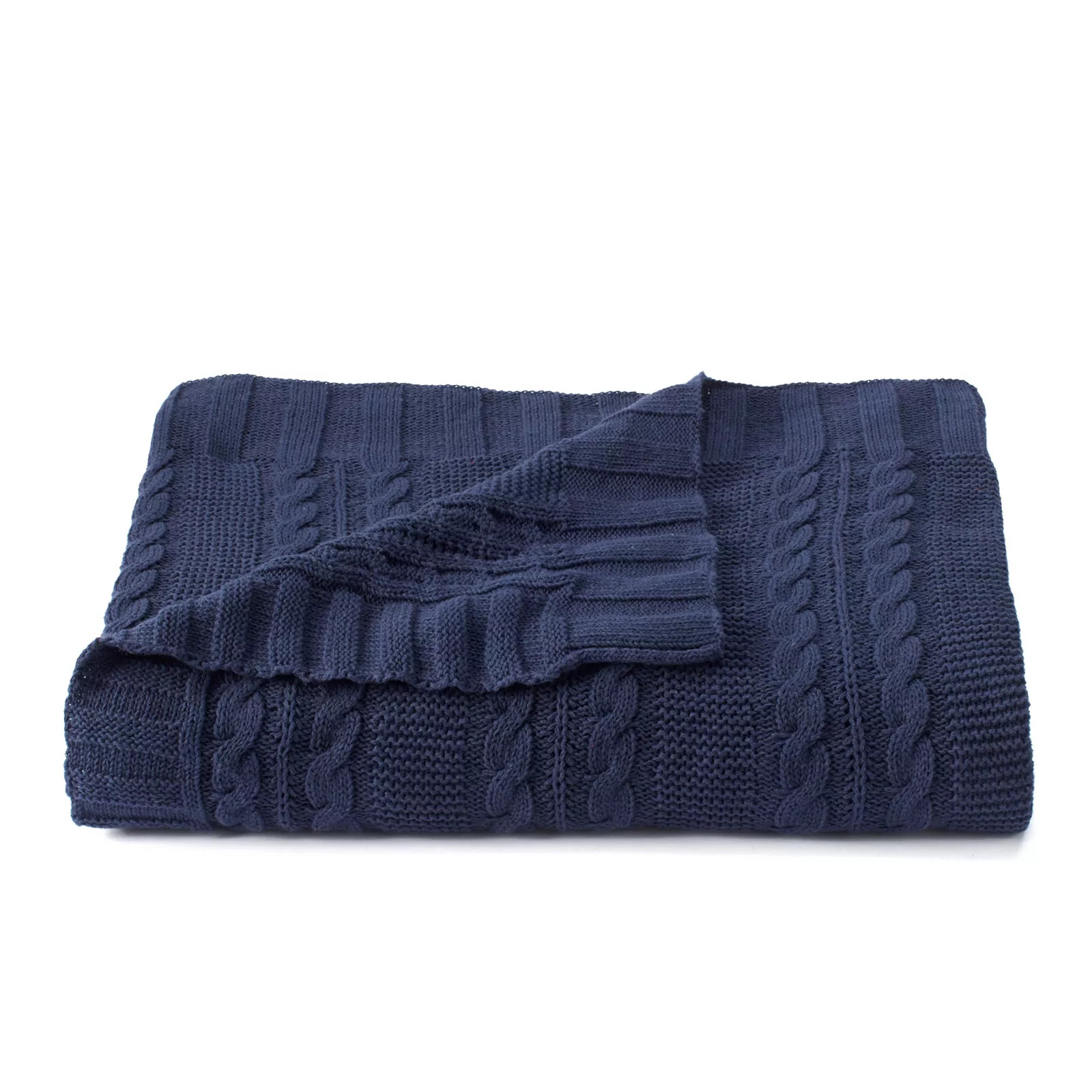 VCNY Dublin Cable Knit Throw, Blue | Kohl's