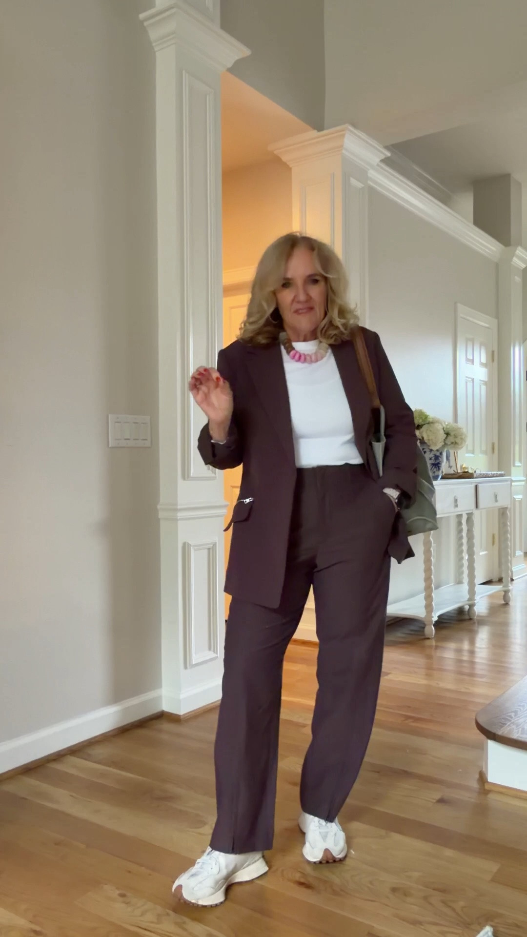 Great suit pieces to start a travel capsule with! Or a work capsule!
I did get a 10 petite in the jacket sizing up is probably not necessary but now I have room for a layer underneath and the pants are a 8 petite these are the Skyline barrel 
I also picked up a wide leg with elastic band in the same color if that suits you.

#LTKSaleAlert #LTKTravel #LTKOver40 #LTKWorkwear