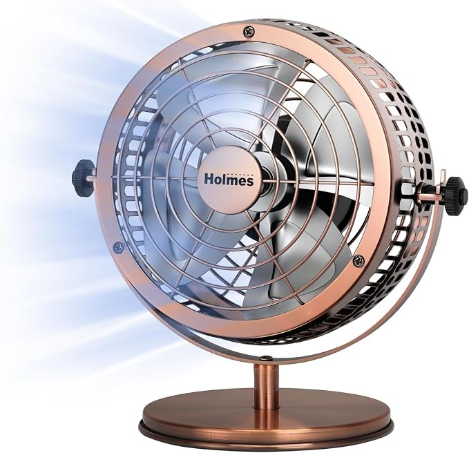 HOLMES 6" Heritage Table Fan, 2 Speeds, 4 Blades, Adjustable 145° Head Tilt, Metal Construction,... | Amazon (US)