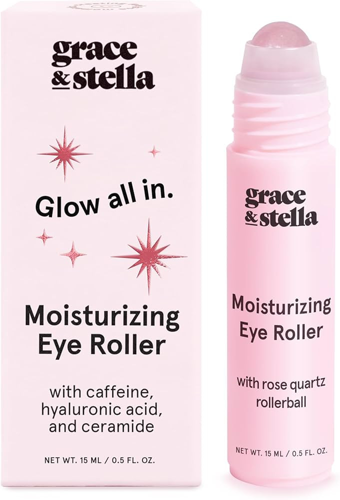 grace & stella Under Eye Brightener with Rose Quartz Rollerball - Hyaluronic Acid & Caffeine Eye ... | Amazon (US)