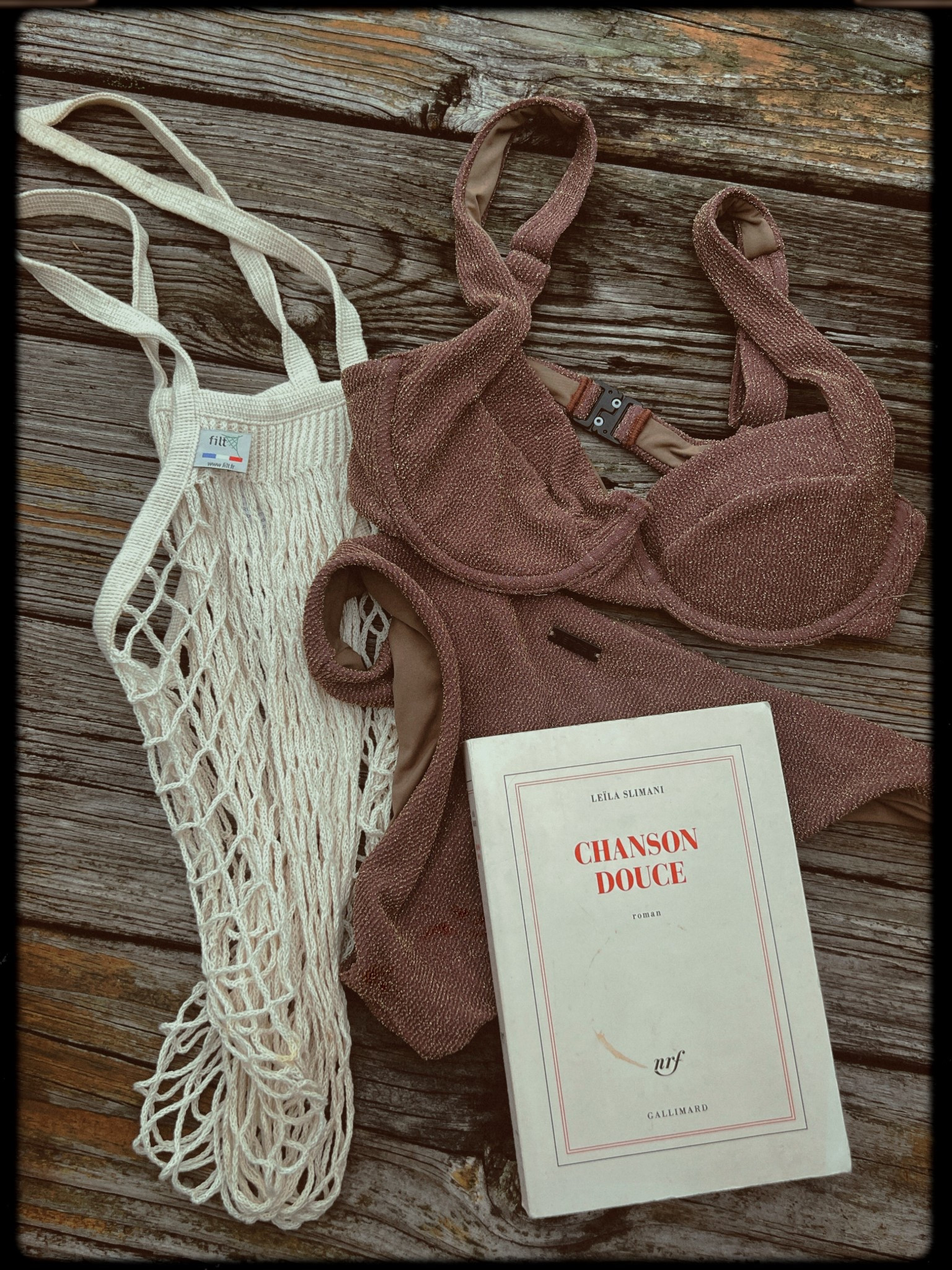 Brown sparkly bikini, French market tote bag, euro summer style, European summer outfits, travel outfit inspo

#LTKStyleTip #LTKTravel #LTKSummerEdit