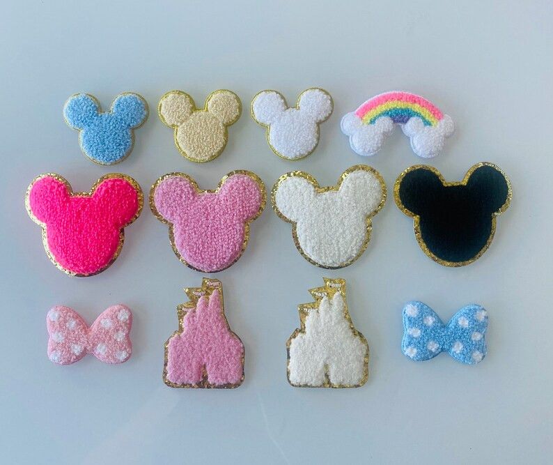 Mouse adhesive patch - castle adhesive patch - adhesive patches - mouse face patches - chenille p... | Etsy (US)