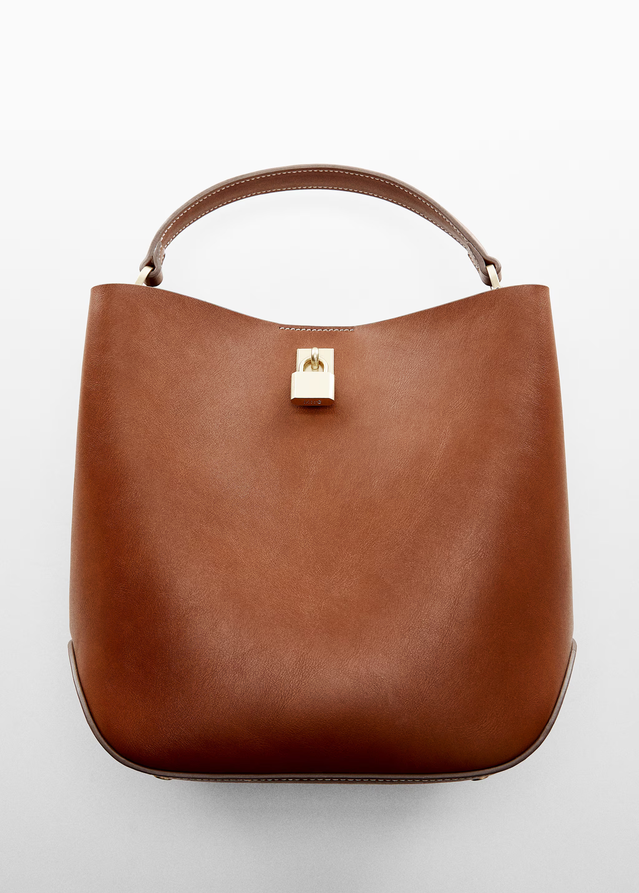 Shopper bag with padlock - Woman | MANGO USA | MANGO (US)