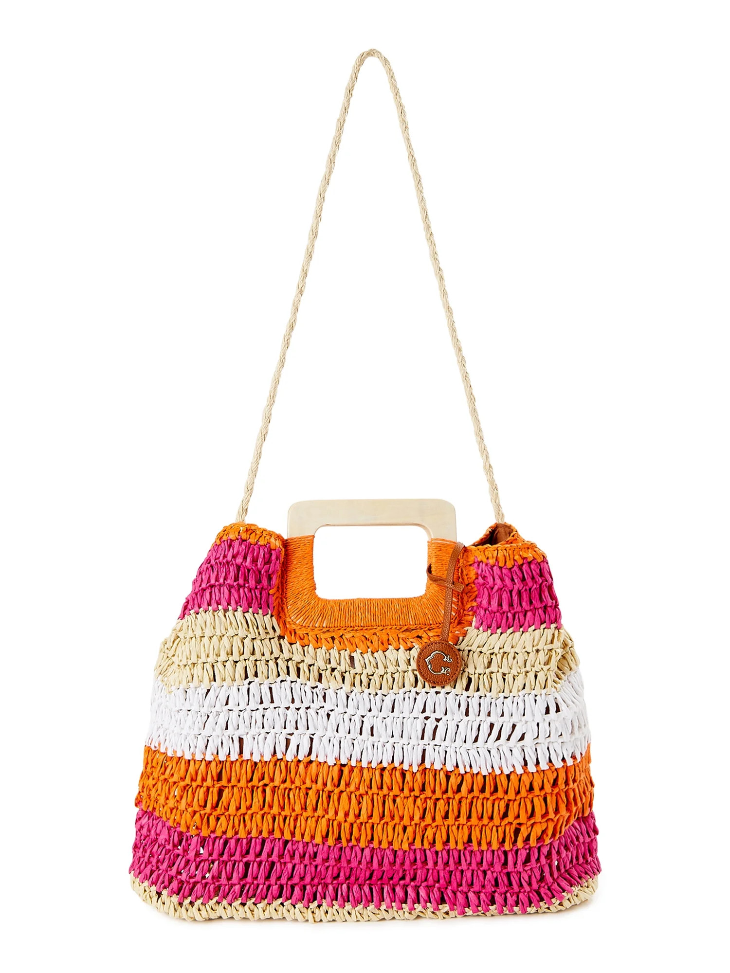 C. Wonder Women’s Adult Lexi Striped Straw Tote Bag Natural - Walmart.com | Walmart (US)