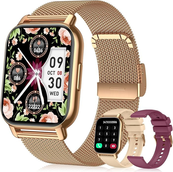 Smart Watch for Women(3 Bands), Smartwatch Fitness Tracker with Bluetooth Calls & AI Voice Contro... | Amazon (US)