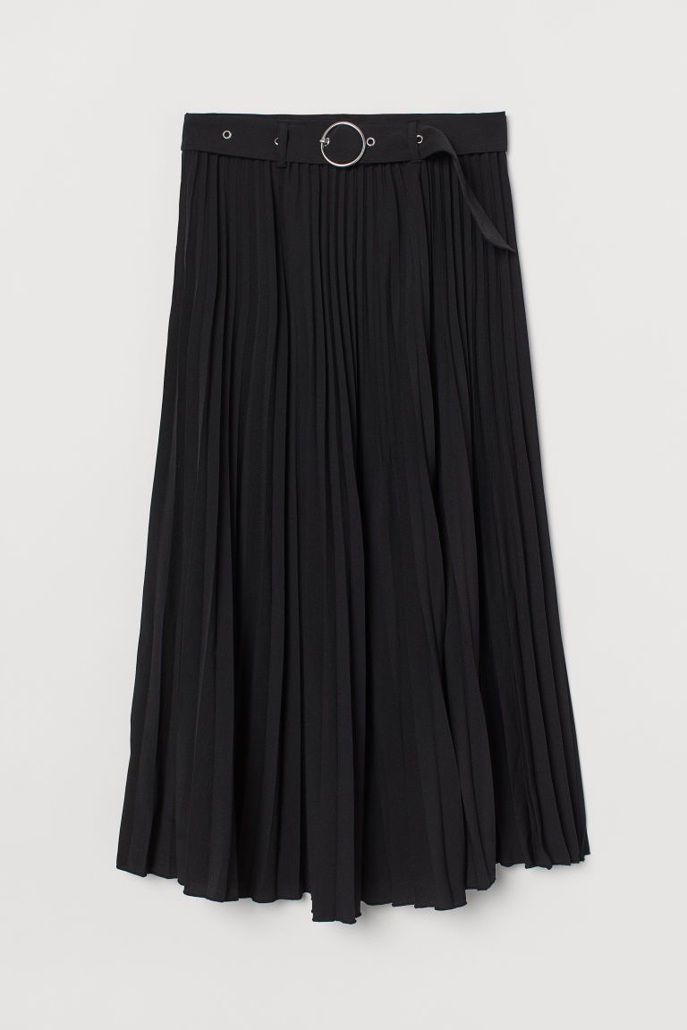 H & M - Pleated Skirt - Black | H&M (US)