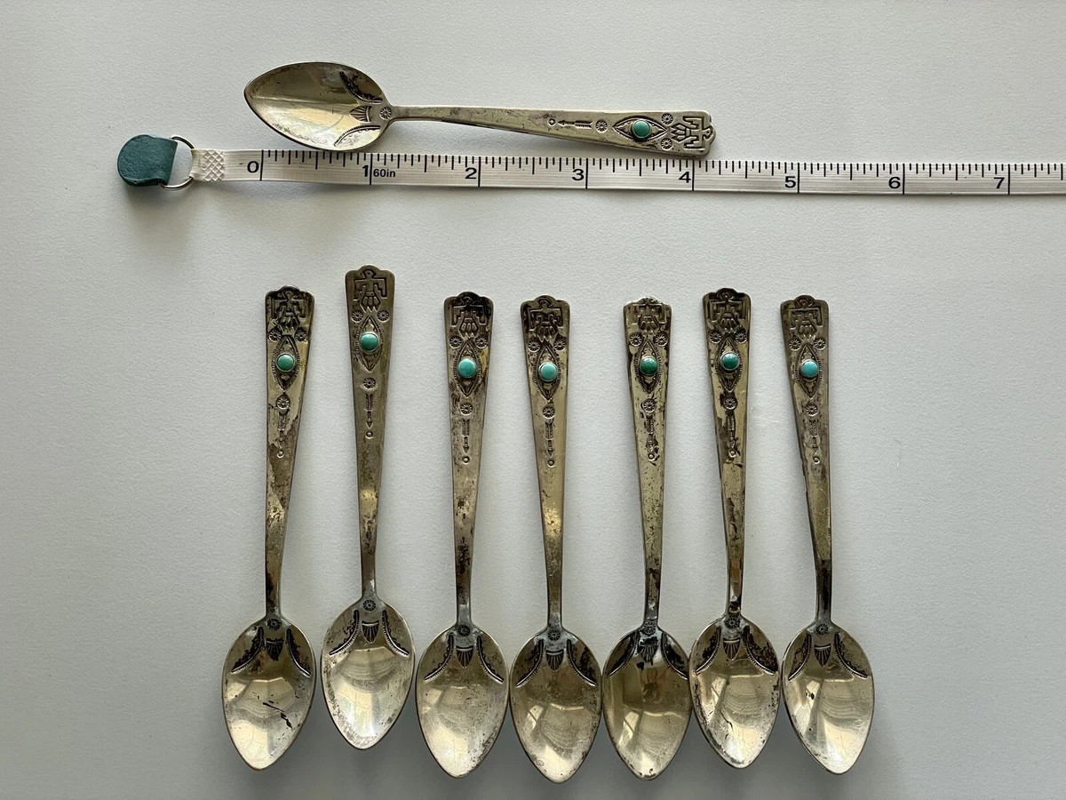 8 Bell Trading Post Sterling Silver Navajo Thunderbird Turquoise Demitasse Spoon  | eBay | eBay US