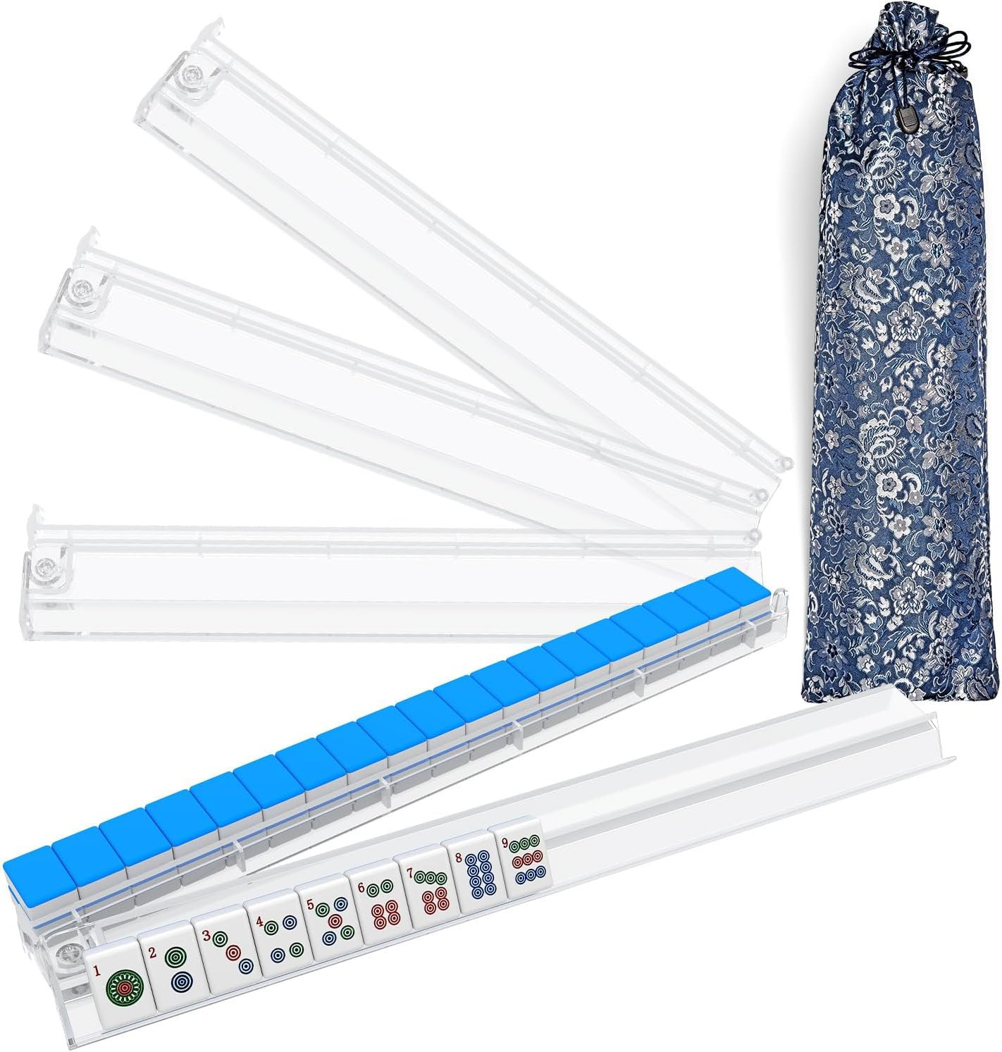Clear Mahjong Racks with Pushers Set of 4 | Amazon (US)