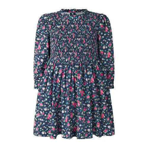 Rachel Riley Ditsy Floral Ruched Dress in Navy at Nordstrom, Size 4T Uk | Nordstrom