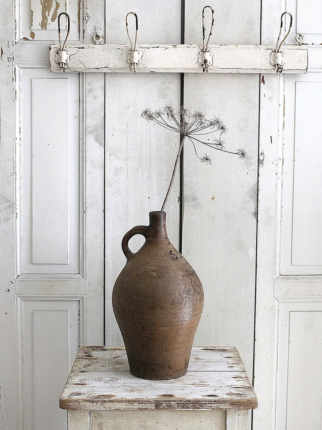 Vintage French Pottery Olive Oil Jug, Stoneware Pot, French Crock, Handmade. Farmhouse Home Decor... | Etsy (US)