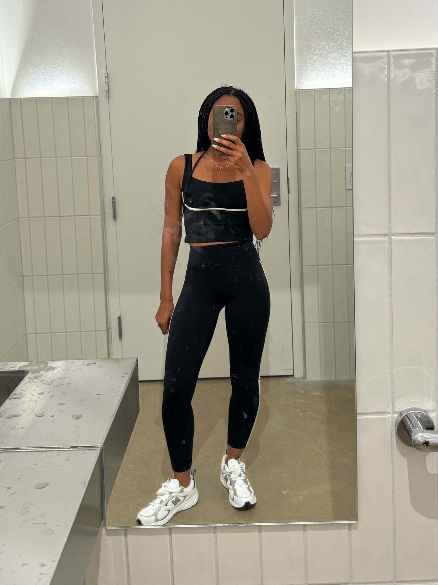 New balance dad sneakers, and black sports bra - workout outfit 

#LTKStyleTip #LTKShoeCrush #LTKFitness
