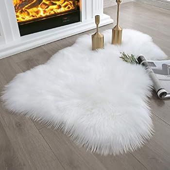 Ashler Soft Faux Sheepskin Fur Chair Couch Cover White Area Rug Bedroom Floor Sofa Living Room 2 ... | Amazon (US)