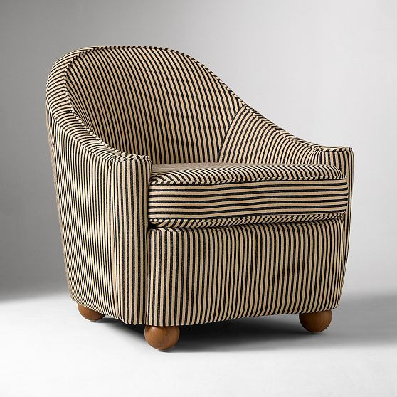 Set of 2: Pierce and Ward Slipper Chair Stripe Poly Nutmeg | West Elm (US)