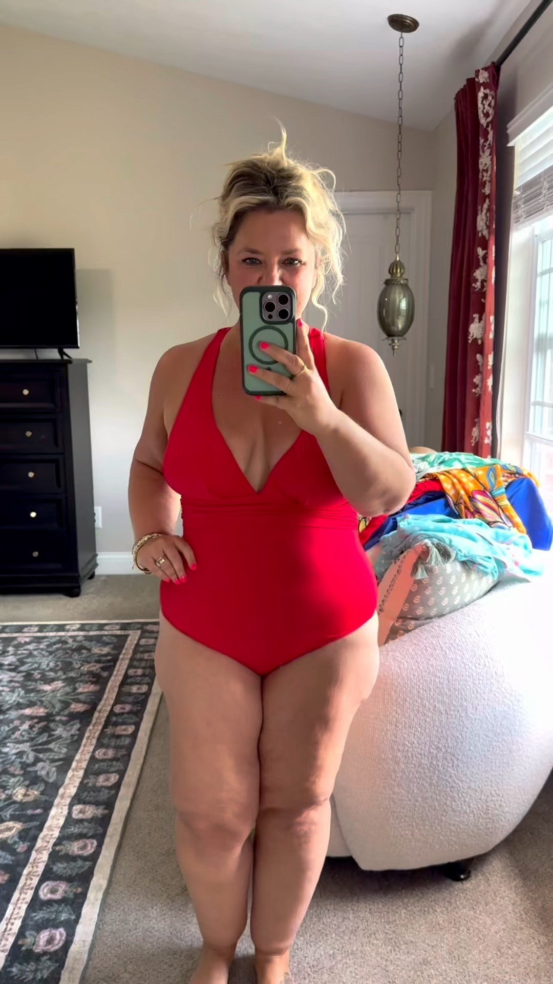I love this one piece bathing suit so much, I got it in 3 colors! Great support up top & full booty coverage! Wearing my usual L here  

#LTKOver40 #LTKSwim #LTKFindsUnder50