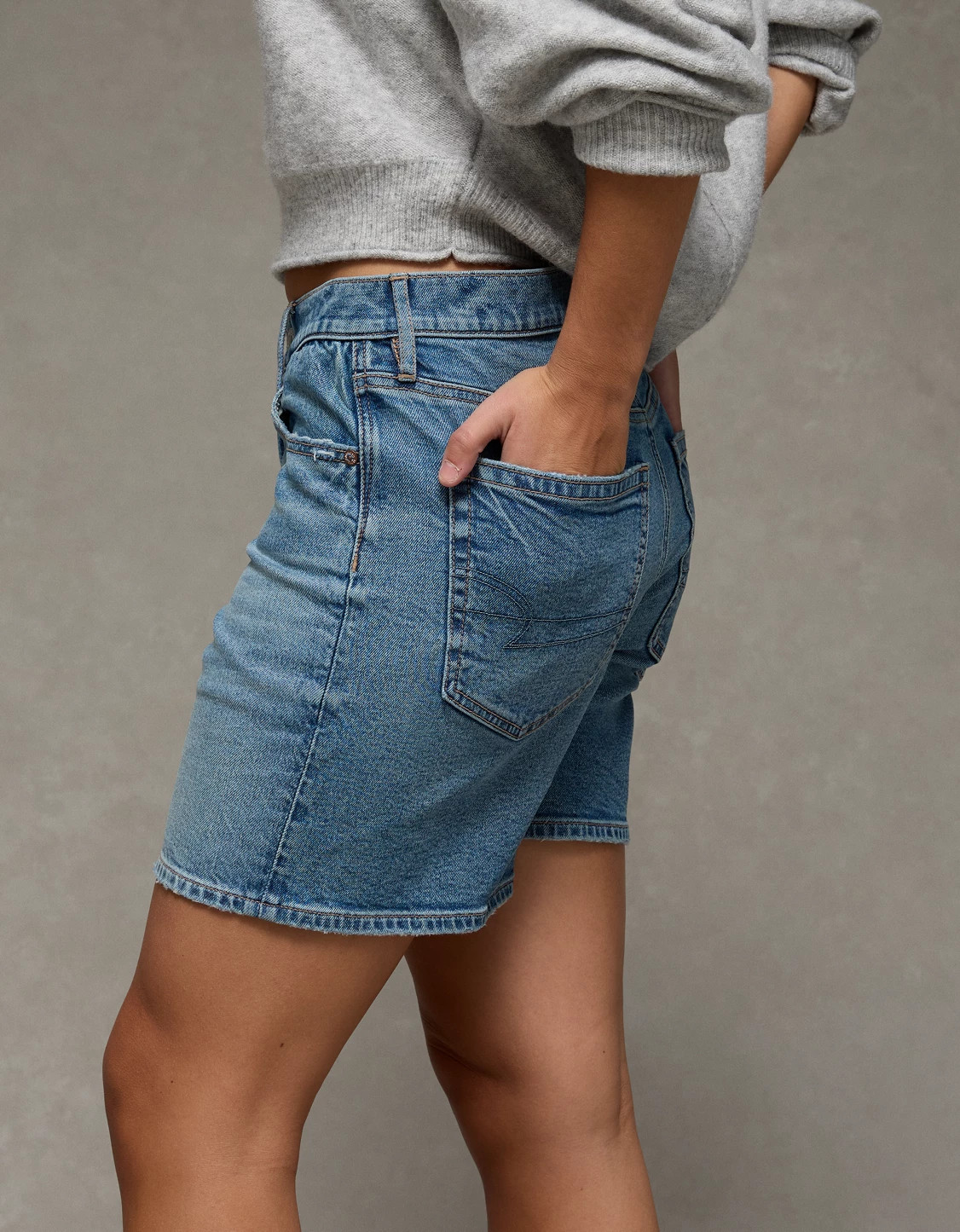 AE 6" Strigid Super High-Waisted Relaxed Denim Short | American Eagle Outfitters (US & CA)