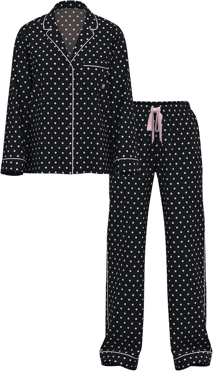 Victoria's Secret Flannel Pajama Set, Long Sleeve Button Down Shirt & Pants, Sleepwear for Women ... | Amazon (US)